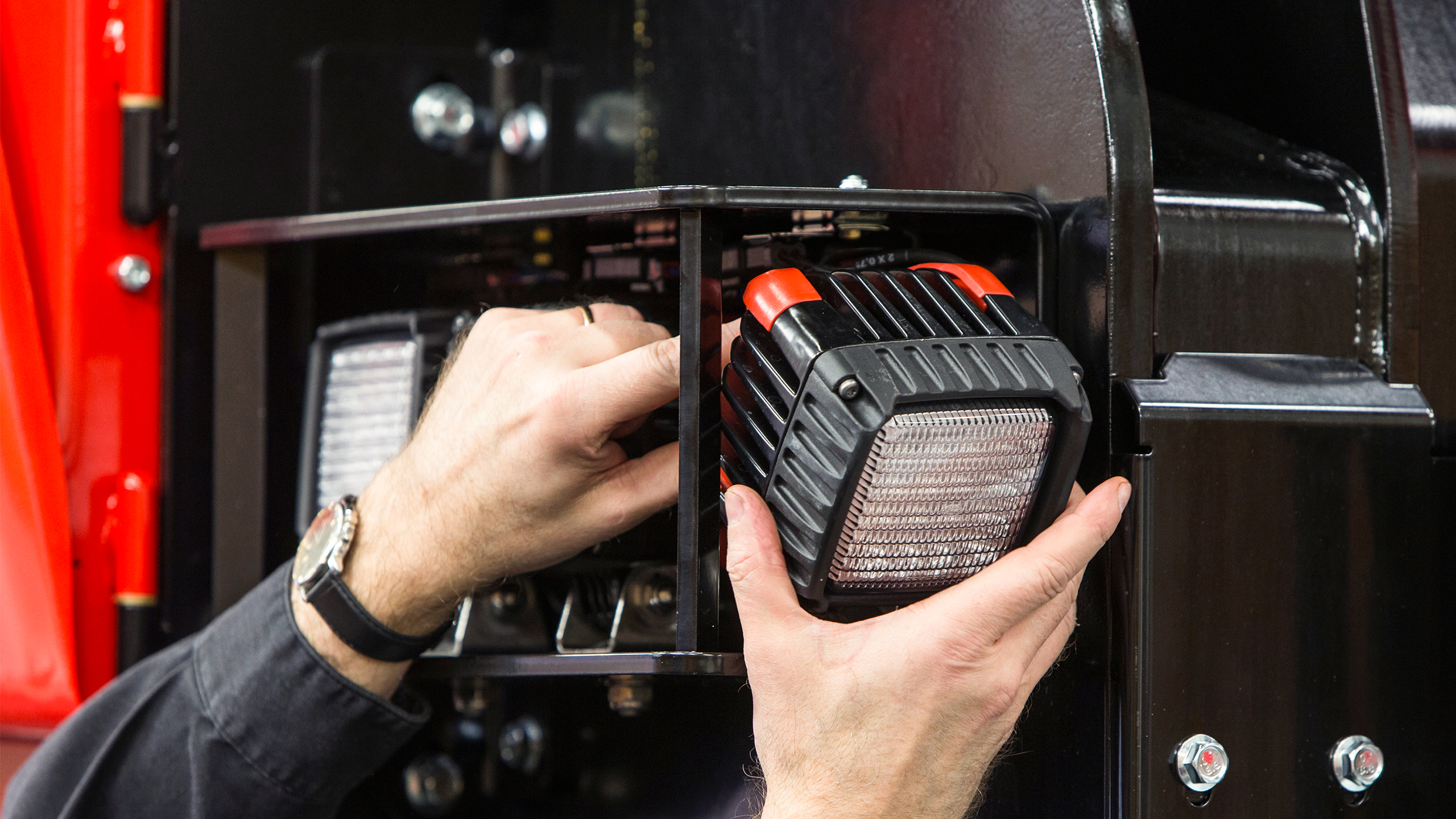 Hands mounting LED lights